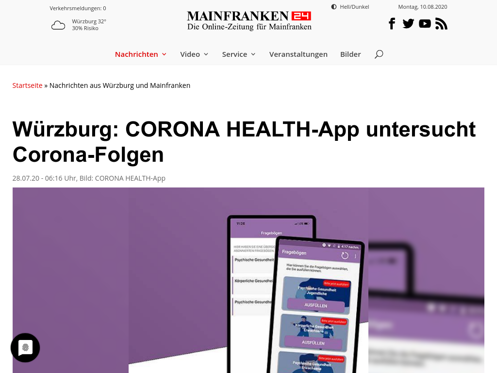 Website of the online newspaper Mainfranken24